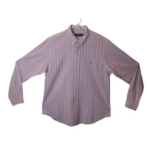 Ralph Lauren Blue/Gold Label Men's L 100% Cotton Long Sleeve Button Down